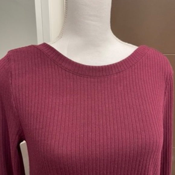 Ribbed Long Sleeve Cotton Dress - Picture 2 of 6